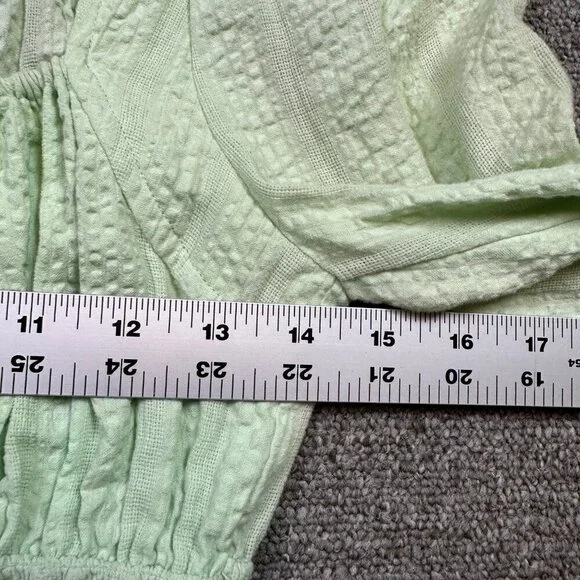 Free People Lolita Peasant Top Neon Pastel Green 100% Cotton Women's X-Small - Picture 4 of 7